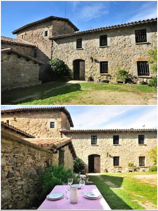 Большой внутренний двор вмещает и зону барбекю, и банкетный зал под открытым небом («Castell de Llaes», Испания). | Фото: tripadvisor.es/ booking.com.