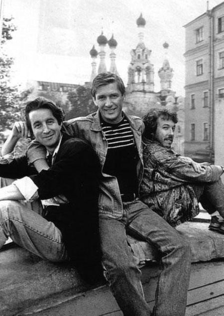Леонид Ярмольник, Александр Абдулов и Андрей Макаревич, СССР, 1987 год известные, люди, фото