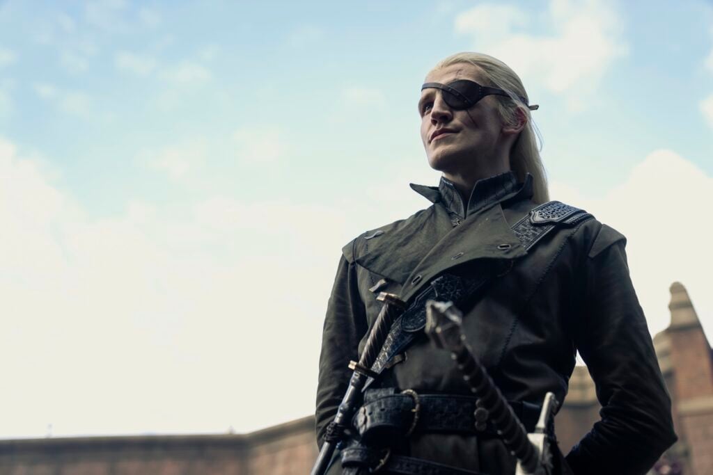 Ewan Mitchell as Aemond Targaryen on House of the Dragon.