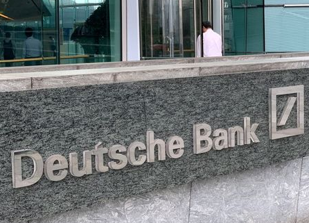 The logo of Deutsche bank is seen in Hong Kong, China July 8, 2019. REUTERS/Tyrone Siu