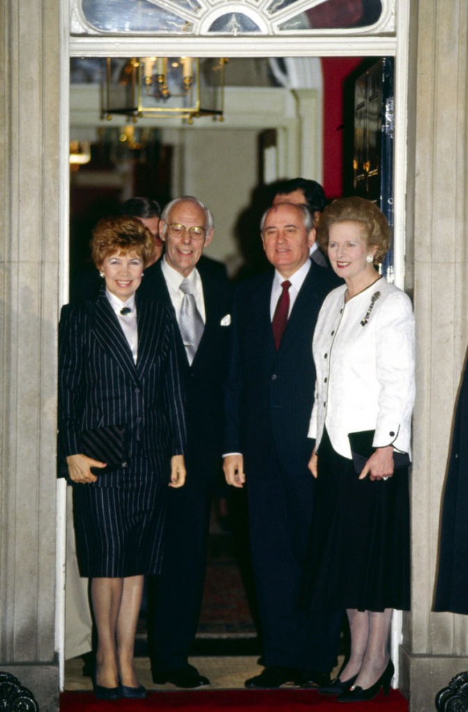 Russian President Mikhail Gorbachev Visits British Prime Minister Margaret Thatcher