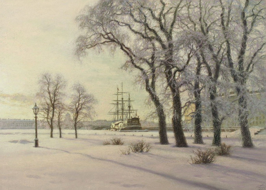 Лирический пейзаж рисунок