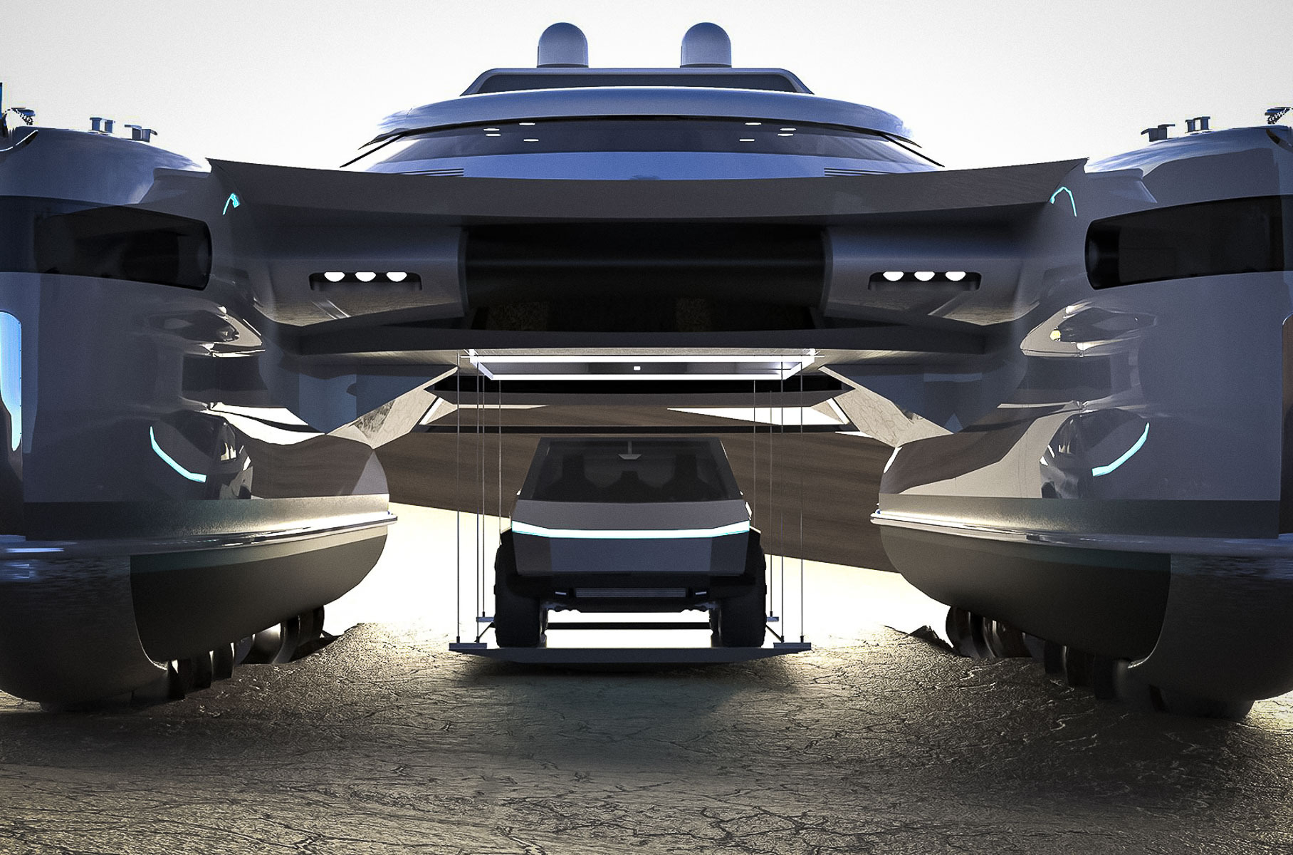 Посмотрите на 25-метровый катамаран-амфибию с Tesla на борту за 30 миллионов долларов Посмотрите на 25-метровый катамаран-амфибию с Tesla на борту за 30 миллионов долларов Новости