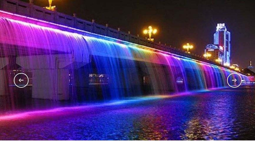 Авто - факт: в Южной Корее есть автомобильный мост - фонтан мост,невероятное на дорогах