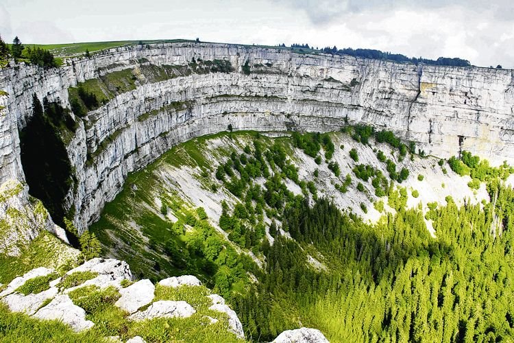 Де кре. Кре-дю-Ван. Creux du van Швейцария. Крё-дю-Ван вид сверху. Кре дю Ван Швейцария фото.