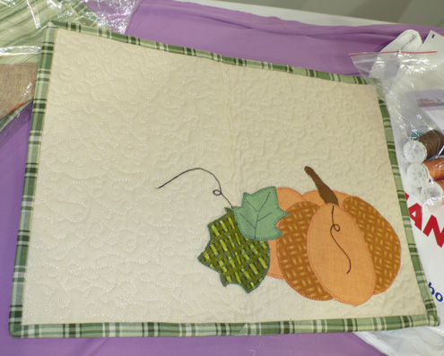 Лоскутное шитьё - салфетка с тыковй