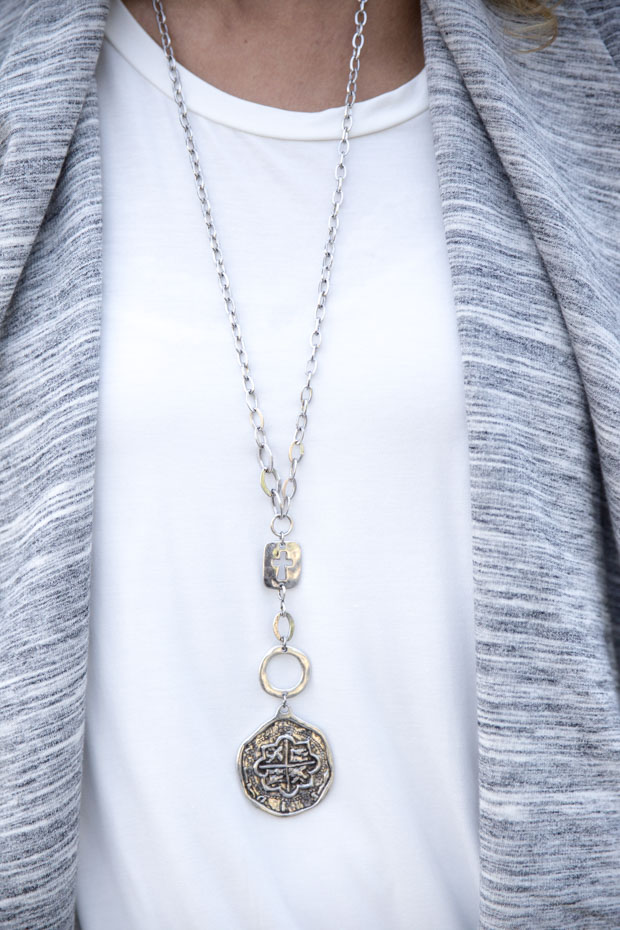 Heather Gray Knit Cascading Collar jacket