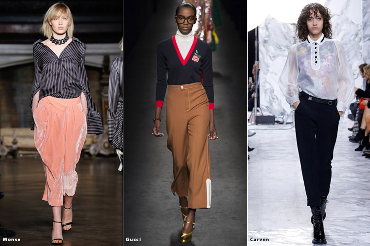 Модели в укороченных брюках - модные тенденции осень 2016, зима 2017