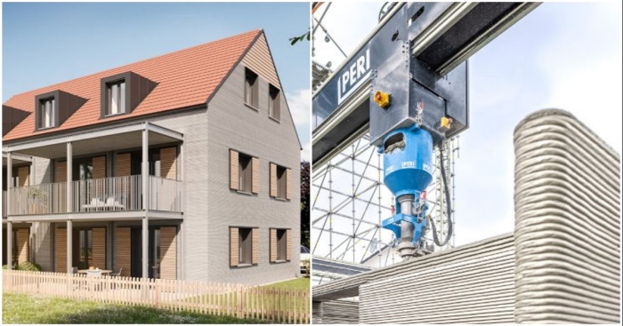 В Германии напечатали многоквартирный дом при помощи 3D-принтера и двух строителей