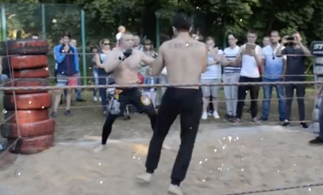 Зритель из зала бросил вызов бойцу ММА