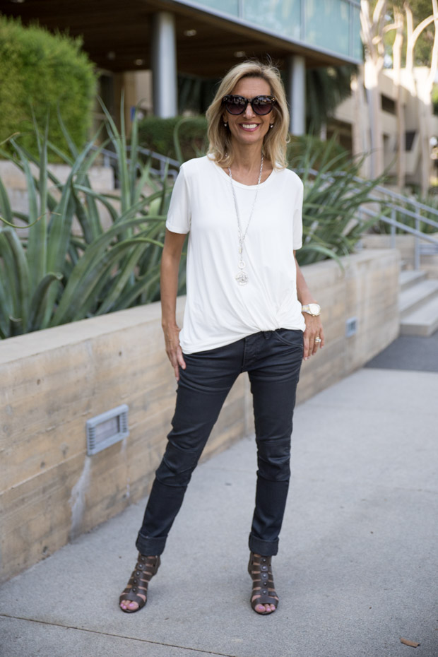 ivory tie front blouse