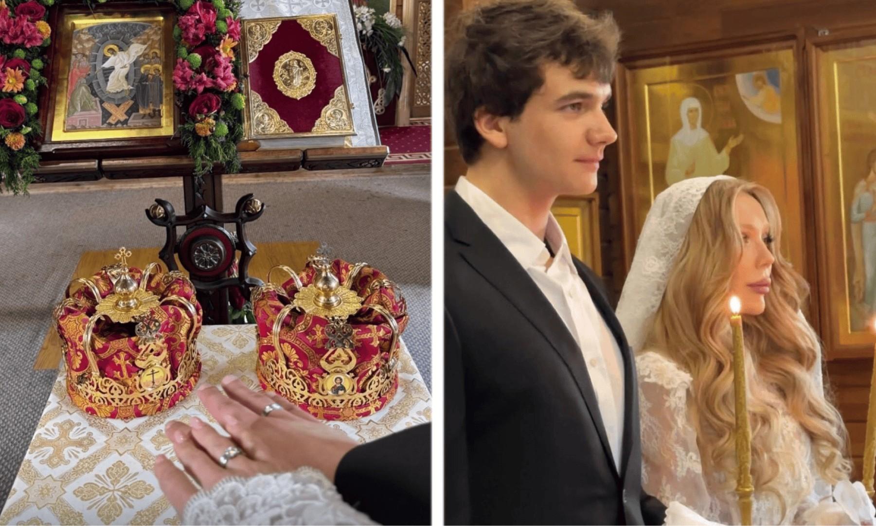 Романтическое кружево и белоснежная фата: Карина Кросс обвенчалась с хоккеистом Марком Рудаковским