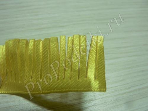 Одуванчик из атласных лент: мастер-класс поделки,рукоделие,своими руками,цветы из лент