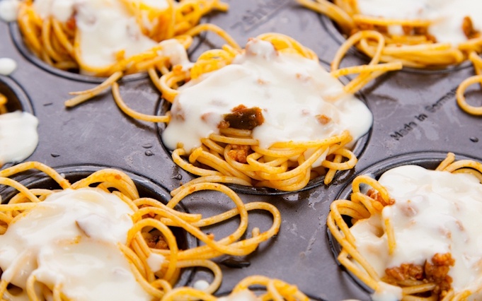 Гнезда из спагетти