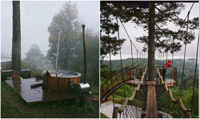 Огромная ванна на лоне природе и обзорная площадка на дереве – идеальный способ расслабления и восстановления (Фостер Хантингтон, «Treehouse»). | Фото: rope-park.com.
