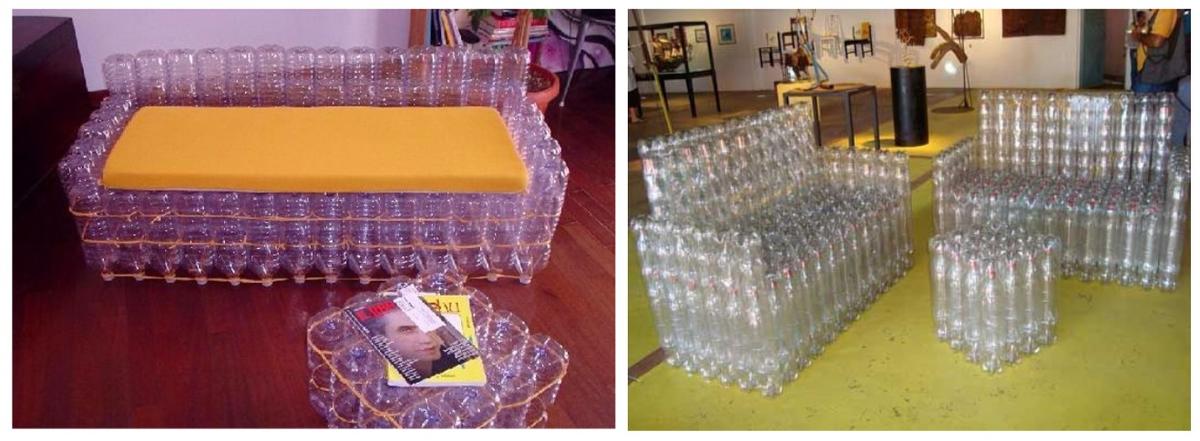 Дачная мебель из пластиковых бутылок: антикризисный дизайн для дома и дачи,мебель,новая жизнь старых вещей