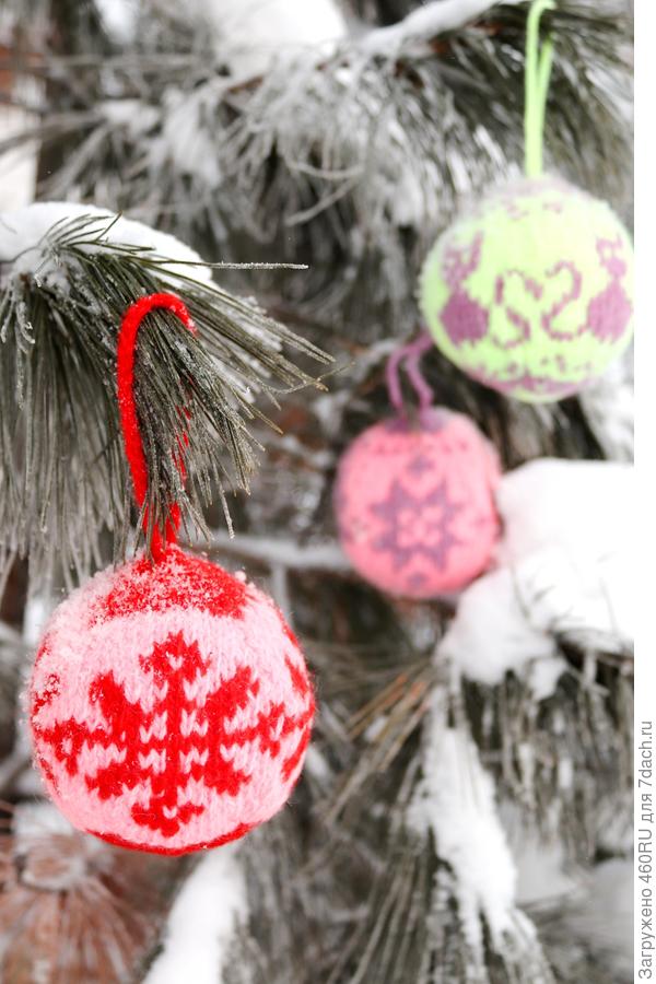 Новогодние вязаные шары на ёлку вязание,декор,мастер-класс