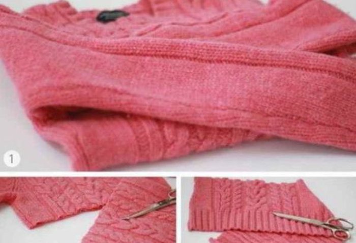 Не выбрасывайте старый свитер просто, чтобы, рукавов, новое, понять, можно, повод, сделать, сшивать, сумке, такой, ткани ВарежкиСумкаВ, пришить, часть, изнаночную, квадраты, изначально, старого, ихМожно, остынет