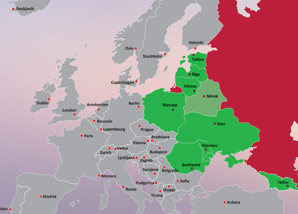 Карта запада россии и белоруссии