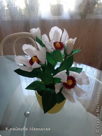 Мастер-класс Поделки электрические Флористика искусственная День рождения Бумагопластика Моделирование конструирование МК МАГНОЛИИ в технике кристальных цветов Бумага гофрированная фото 33