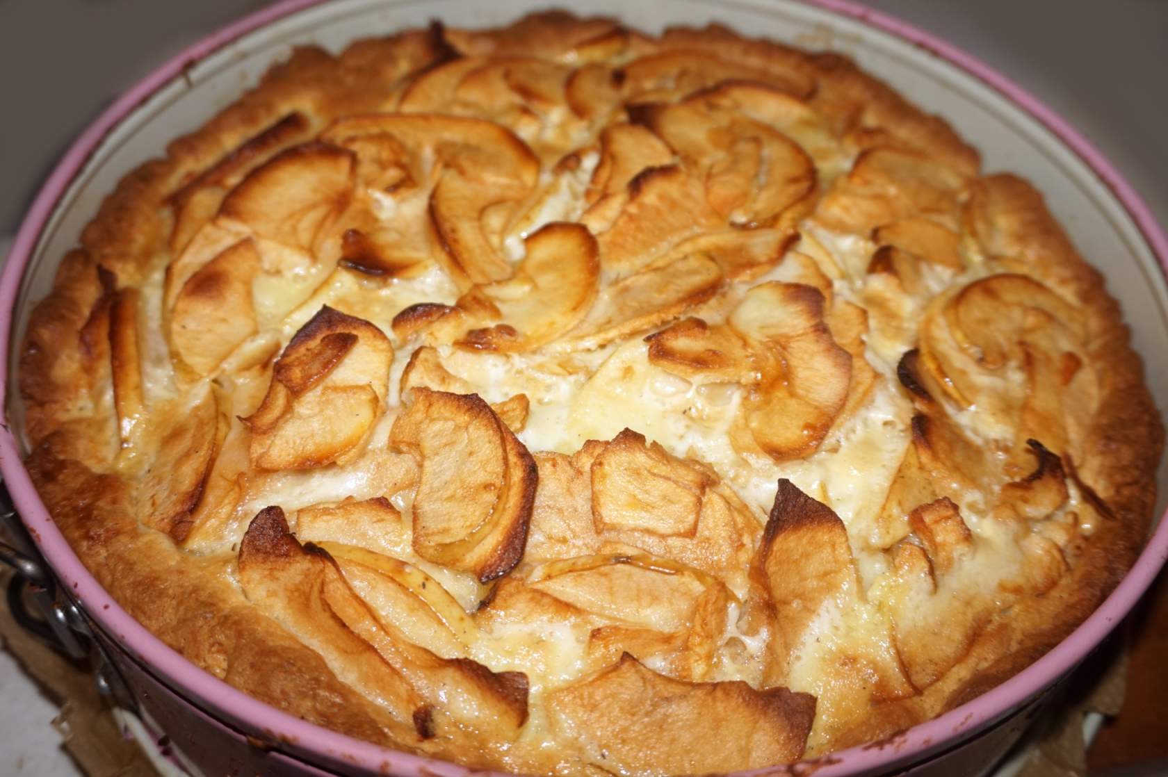 творожное тесто с яблоками фото