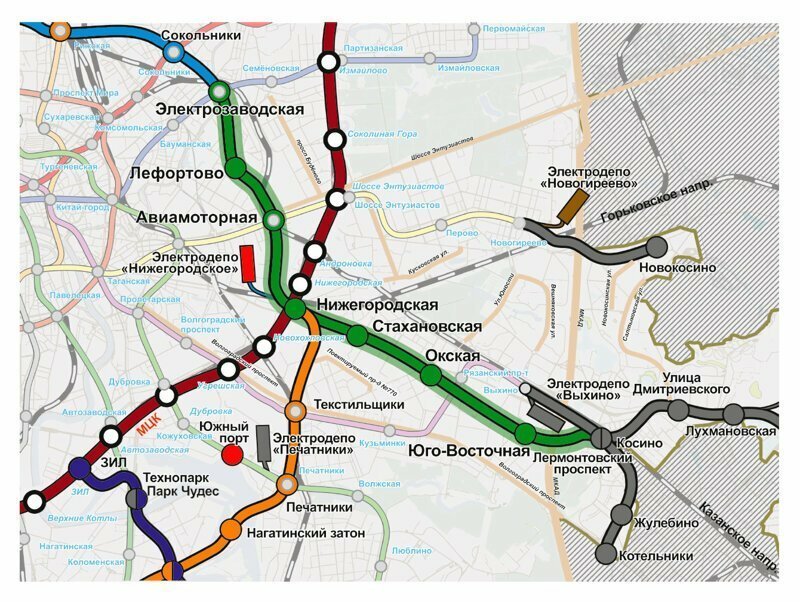 Авиамоторная станция метро большая кольцевая линия схема