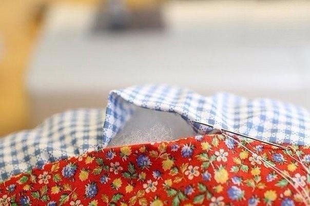 Сидушка-подушка из лоскутков ткани для дома и дачи,мастер-класс