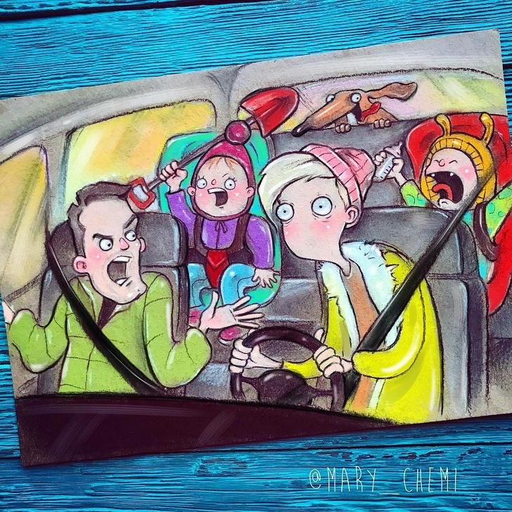 Мама 2 детей продолжает рисовать свои будни. Получается слишком жизненно Мама 2 детей продолжает рисовать свои будни. Получается слишком жизненно воспитание