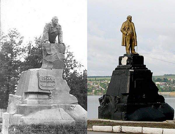 Лысьва. Памятник графу Шувалову. Установлен в 1908 году, демонтирован в 1918 году.