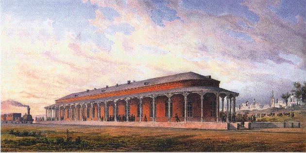 Станция I класса в Твери. 1846. Рисунок А. Кольба