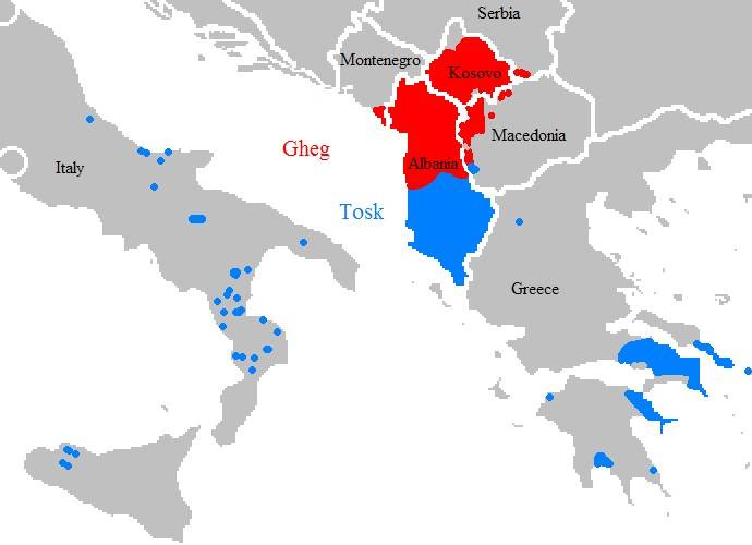 Этническая карта албании