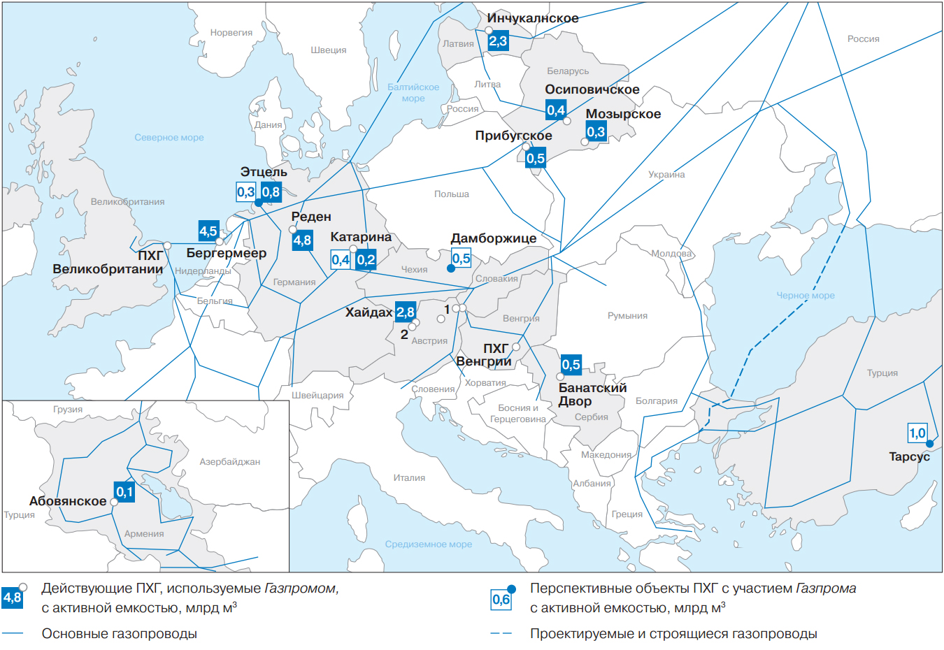 Карта трубопроводов газпрома