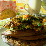 Лепёшки геркулесовые с овощами и луком-пореем