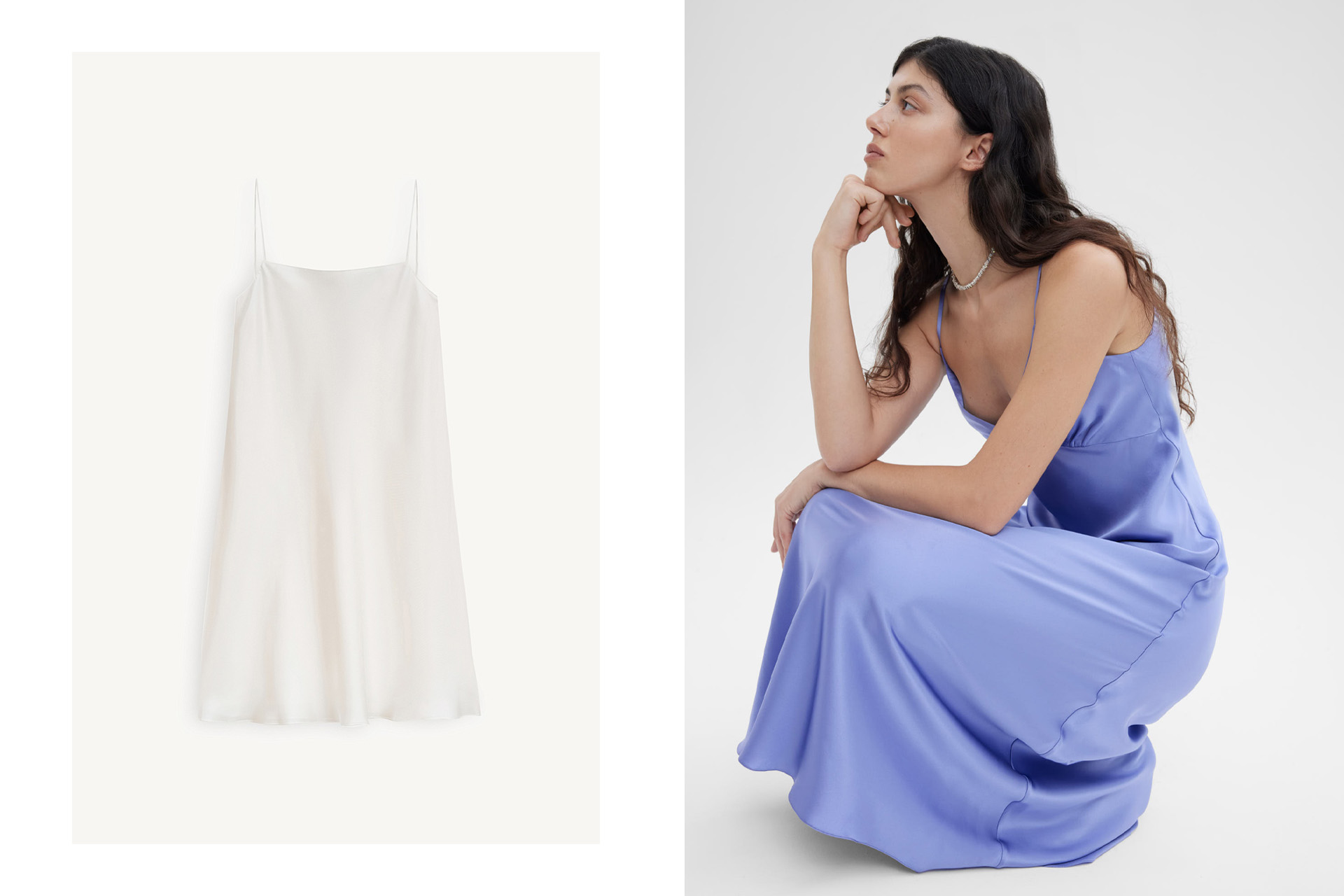 Платье Mischa жемчужное / платье-комбинация миди