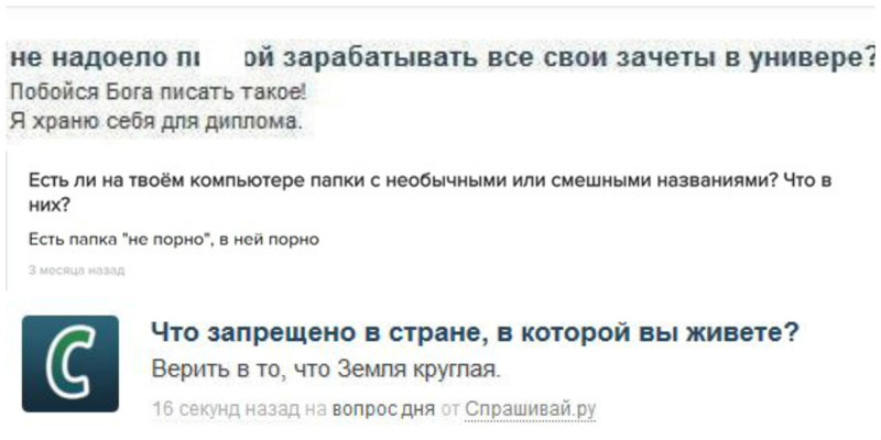 Как гласит народная мудрость: «На любой глупый вопрос, найдётся не менее глупый ответ» вопросы, интересное, прикол, спрашивай