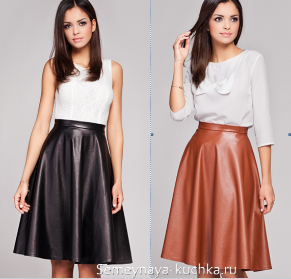 юбка миди из кожи для офиса