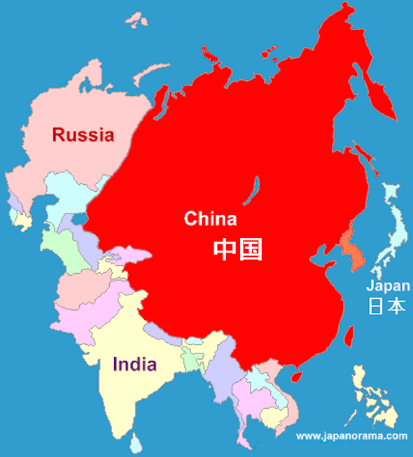 Карта россии в китае