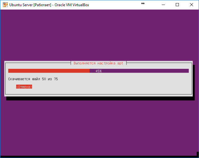 Ubuntu Server. Установка на VirtualBox