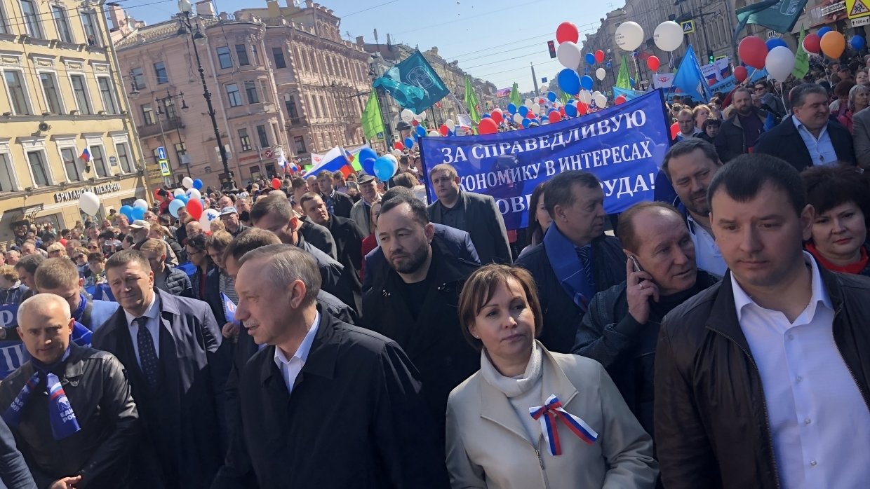 Питерскую колонну возглавил временно исполняющий обязанности губернатора Александр Беглов 