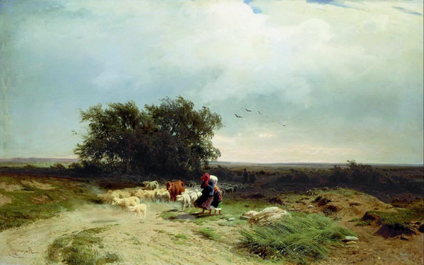  "Возвращение стада", 1868, холст, масло. 61,5 × 96,6 см