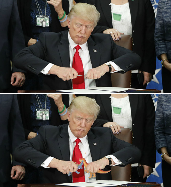 Trump Trying To Close His Pen