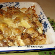 Запеканка из филе трески с грибами