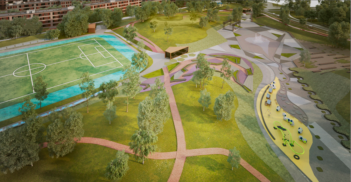 В экорайоне «Юнтолово» для петербуржцев построят новый парк со стадионом