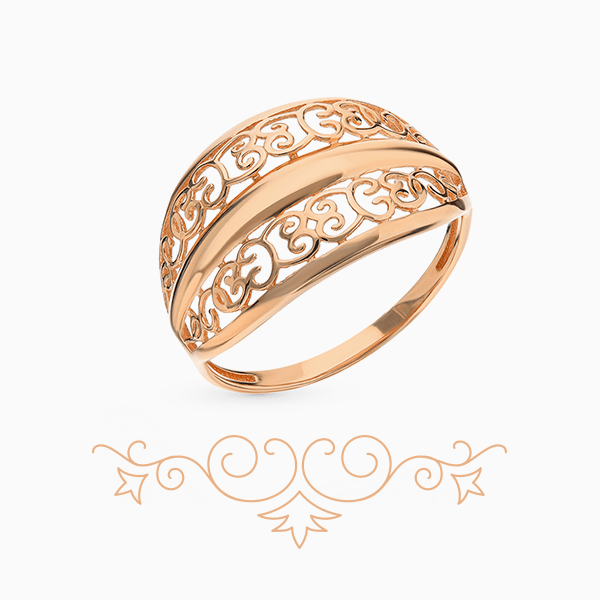 Кольцо «Сорокин», розовое золото