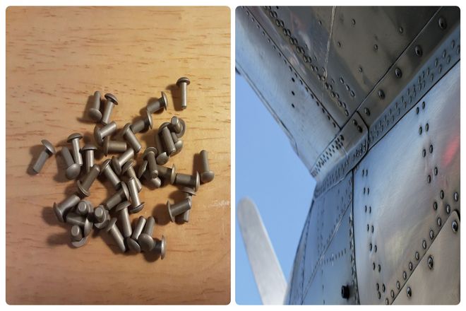 Кроме того, заклепки значительно легче винтов. Что делает их идеальным вариантом при сборке самолетов.