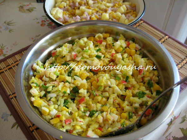 салат крабовый с кукурузой пошаговый рецепт с фото