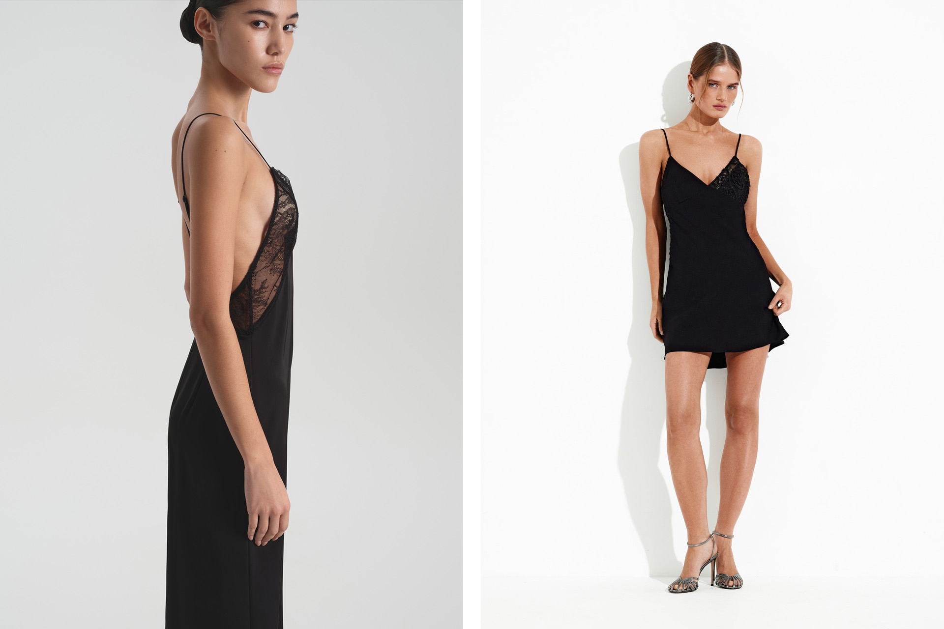 Платье-комбинация с кружевной вставкой / платье-комбинация мини Trina