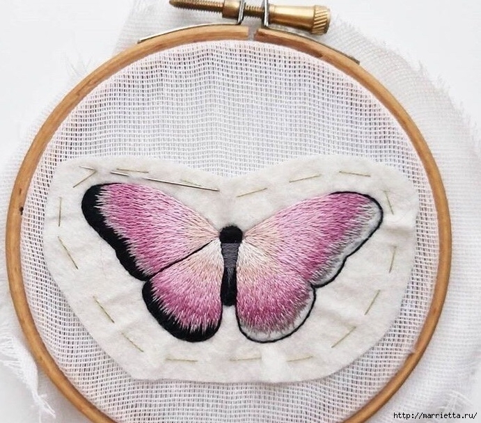 Объемная вышивка. БАБОЧКИ (23) (691x608, 313Kb)