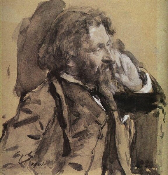 Портрет Ильи Репина. Валентин Александрович Серов, 1901
