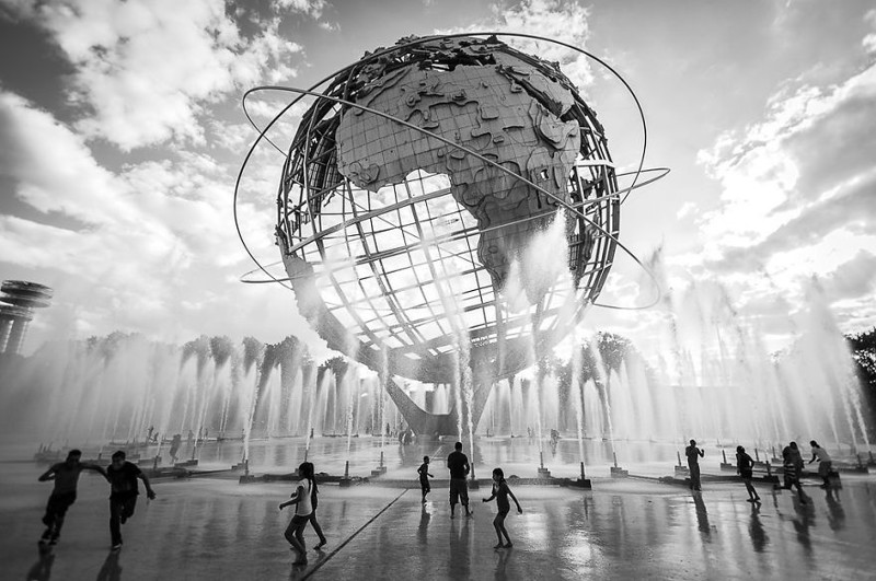 "Унисфера", Нью-Йорк, США город, достопримечательность, интересное, мир, подборка, страна, фонтан, фото